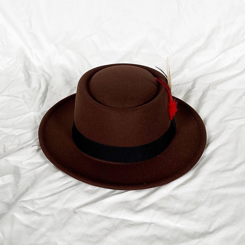 hattar Ull / Akryl Fedorahatt Formell Bröllop cocktail Royal Astcot Enkel Retro Med Fjäder Ren Färg Hårbonad Huvudbonader 2025 - $9.99 –P3