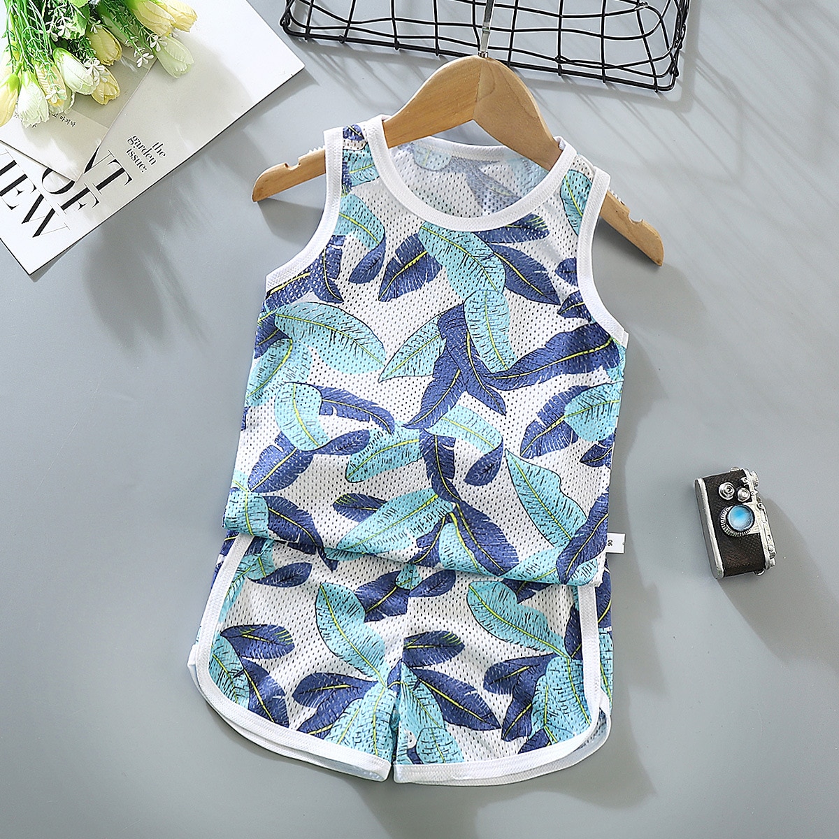2 elementy Brzdąc Dla chłopców Tank top i spodenki Strój Zwierzę Kreskówki Bez rękawów Bawełna Ustawić Na zewnątrz Moda Codzienny Lato Wiosna 3-7 lat Niebieski dinozaur Pióro Samochód 2025 - $7.99 –P9