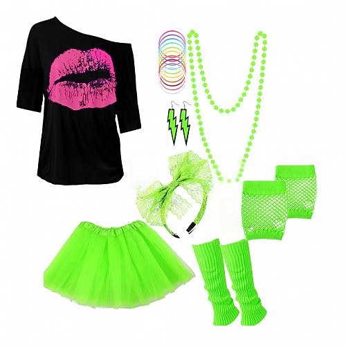 Retro Antiguo Años 80 Hip hop T-Shirt Conjunto de accesorios Disfraz Mujer Desfile del orgullo Mes del Orgullo Adulto Faldas 1 Collar Chalecos Primavera verano Todas las Temporadas 2025 - $34.99 –P9