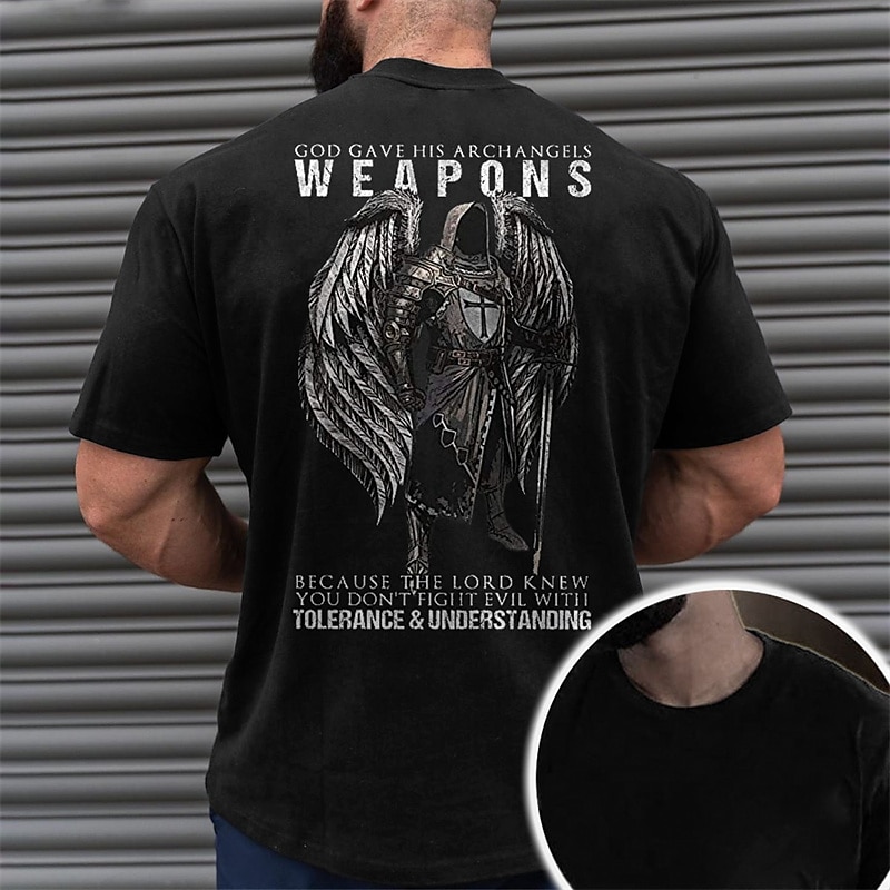 Men's Templar Cross Graphic Prints Old People T Shirt Graphic Tee Cotton Short Sleeves Graphic Shirt Black Navy Blue Green Comfortable Tee Vacation Street Fashion Designer Clothing 2025 - $15.99 –P4