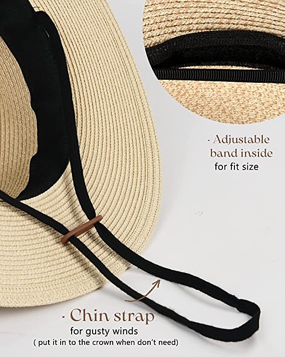 1 pcs Womens Mens Wide Brim Straw Panama Hat Fedora Summer Beach Sun Hat  Straw Hat for Women 2026 - $18.49 –P9