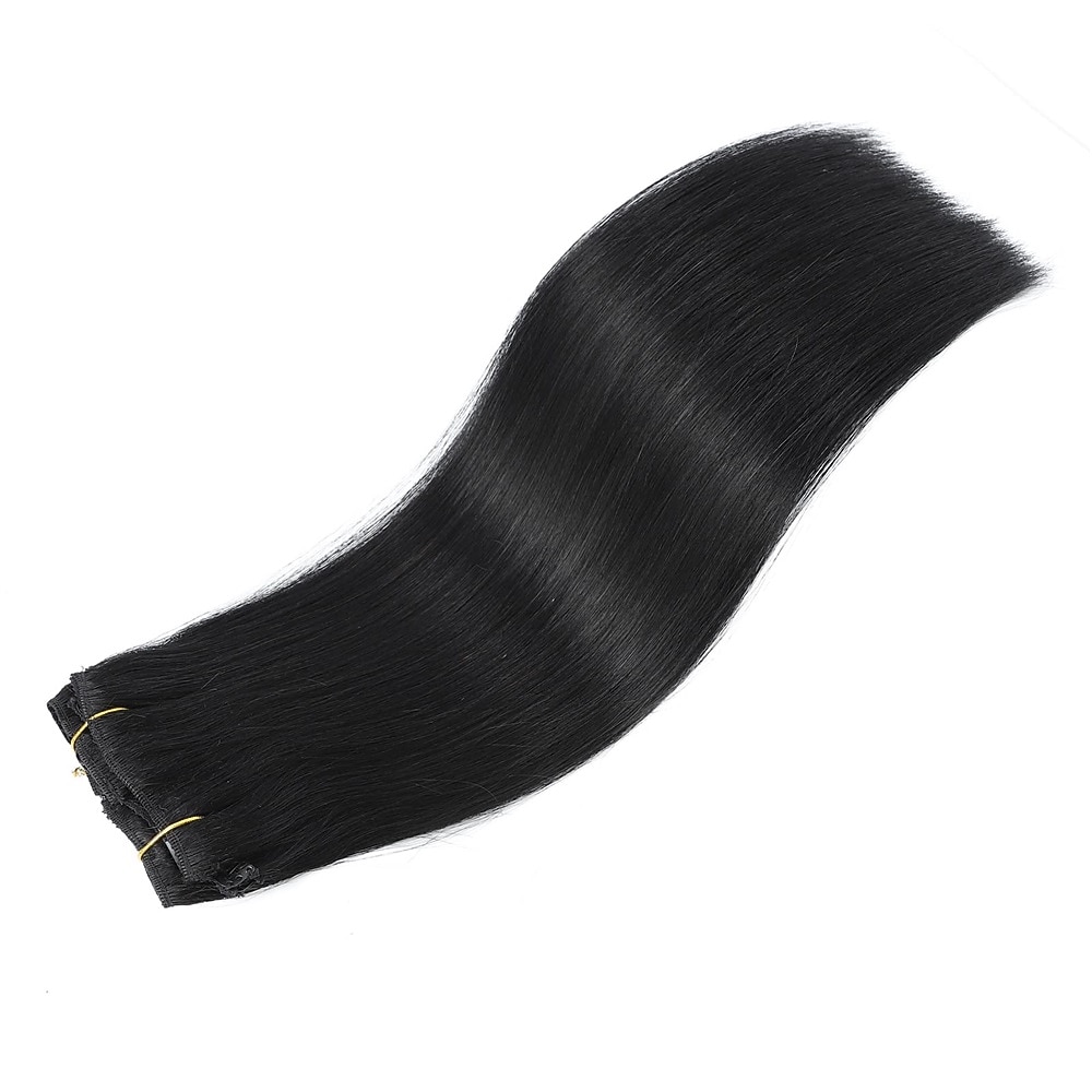 Clip in Hair Extensions Real Human Hair 9pcs 130g Jet Black Hair Extensions Straight Natural Soft Thick Remy Extensions Straight Clip in Hair Extensions Human Hair 22inch Jet Black Color 2025 - $104.99 –P9