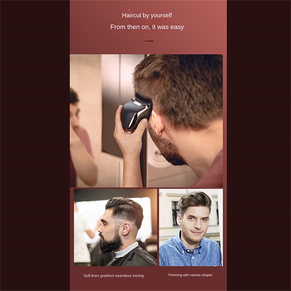 1 шт. машинка для стрижки волос для мужчин для стрижки волос беспроводной перезаряжаемый триммер металлический набор для ухода бритва для бороды для домашнего использования подарок на День святого 2026 - $47.99 –P7