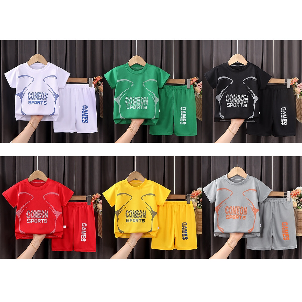 2 osainen Lapset Poikien T-paita ja shortsit Asu Kirjain Lyhythihainen Crewneck Puuvilla Aseta Kausaliteetti Tyylikäs Päivittäin Kesä Kevät 7-13 vuotta Musta Valkoinen Keltainen 2025 - $13.49 –P2