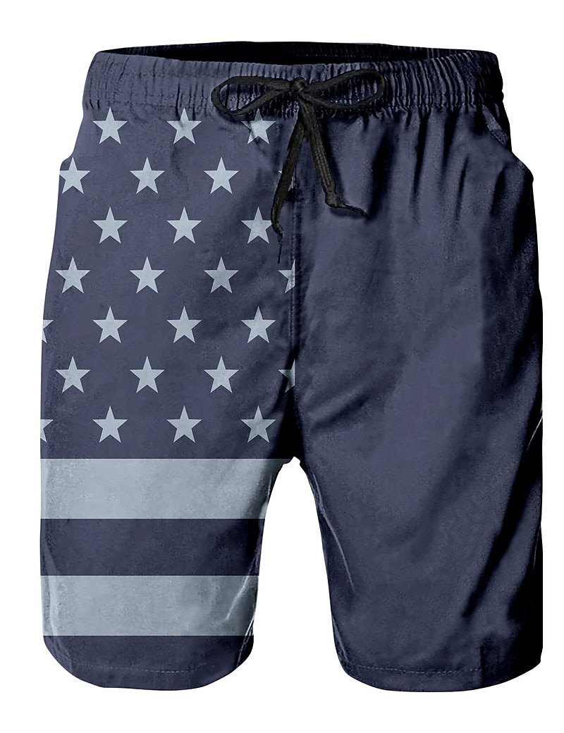 Herr Grafiska tryck Landsflagga Badshorts Boardshorts Medium Midja Hawaiisk Boho Ledigt Dagligen Helgdag Snörning med meshfoder Elastisk midja Designer Kläder 2025 - $19.99 –P6