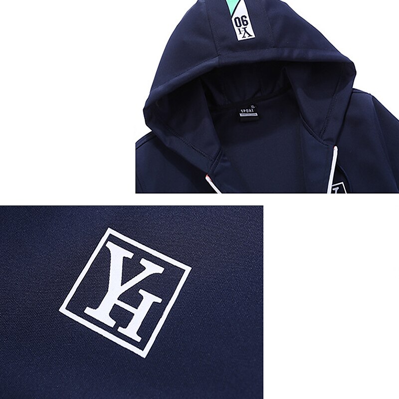 Men's Tracksuit Sweatsuit Jogging Suits Black Blue Light Grey Hooded Letter Zipper Pocket 2 Piece Sports Streetwear Streetwear Cool Casual Spring &  Fall Clothing Apparel Hoodies Sweatshirts  2025 - $34.99 –P5