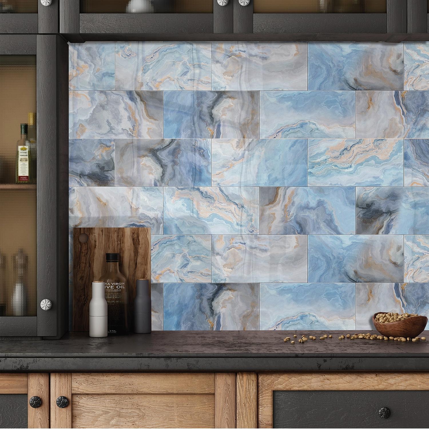 Cool Wallpapers Wall Mural 16pcs Marble Patterned Wallpaper, Waterproof Peel And Stick Wall Covering Sticker Film Home Deco, 4''x8'' 2025 - $26.99 –P7