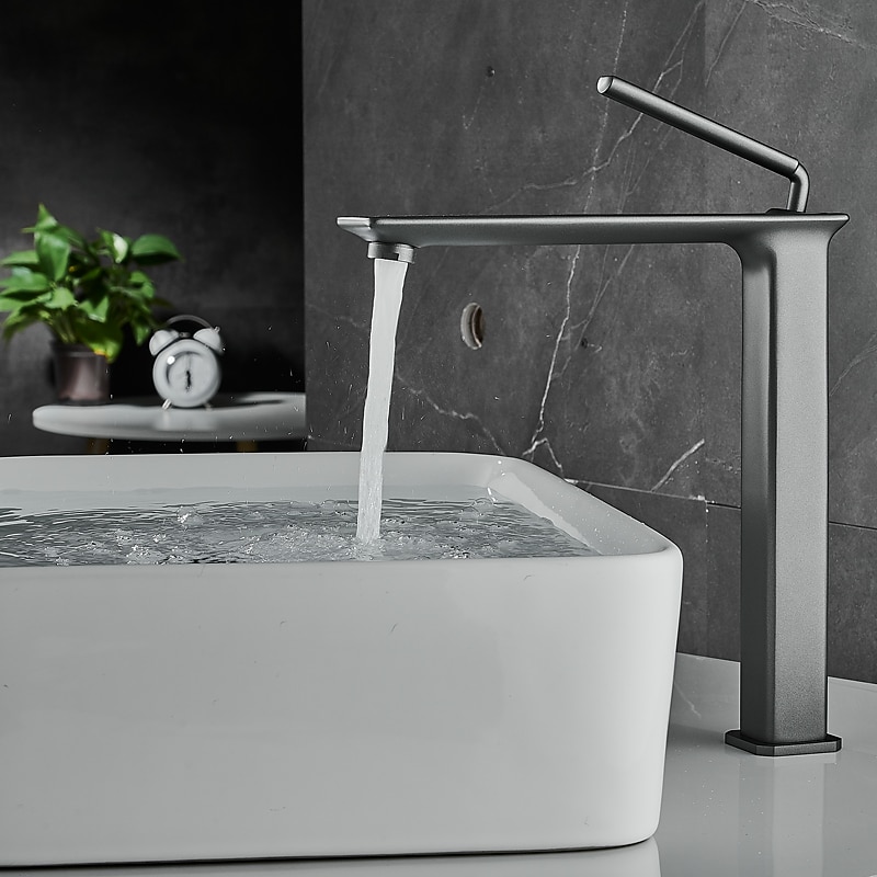 Basin Sink Mixer Faucet Brass, Tall/Short Bathroom Tap Single Handle One Hole Deck Mounted with Cold Hot Hose Bath Taps Vessel Water Tap 2026 - $173.99 –P14