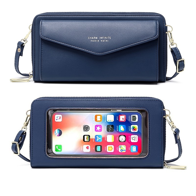 rfid damska torba na telefon z ekranem dotykowym wielofunkcyjna torebka etui na karty kieszeń na telefon mała torebka damska 2025 - $29.99 –P5