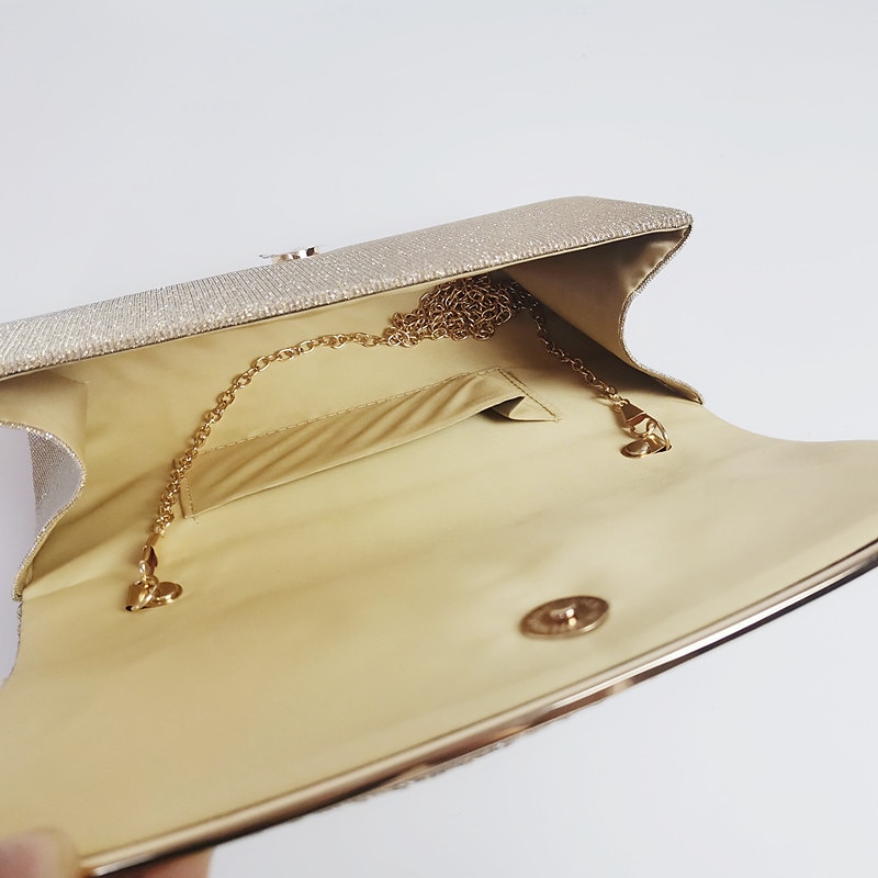 dámská třpytivá večerní kabelka – elegantní metalická společenská kabelka se zlatým řetízkem, stylová psaníčka na svatby, plesy a speciální příležitosti 2025 - $14.99 –P1