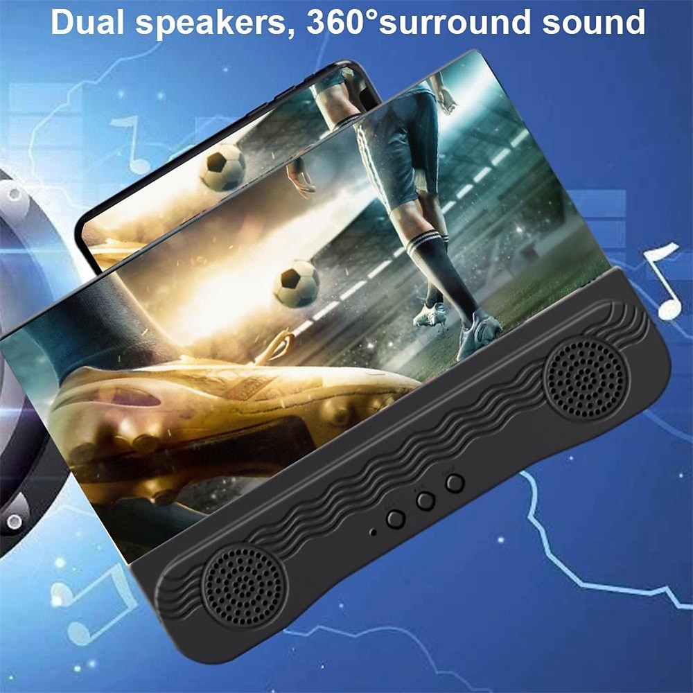 2025年 4 in1 bluetooth 5.0 携帯電話画面拡大鏡 3d 引き伸ばし 12 インチ拡大鏡ブラケットデスクトップホルダー電話用スタンド コレクション – $32.99 –P2
