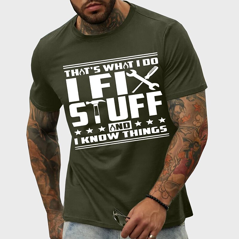 Men's Plus Size Big Tall T shirt Tee Tee Graphic Tee Crewneck Black White Navy Blue Short Sleeves Outdoor Going out Print Letter Clothing Apparel Cotton Blend Streetwear Stylish Casual 2025 - $14.99 –P3