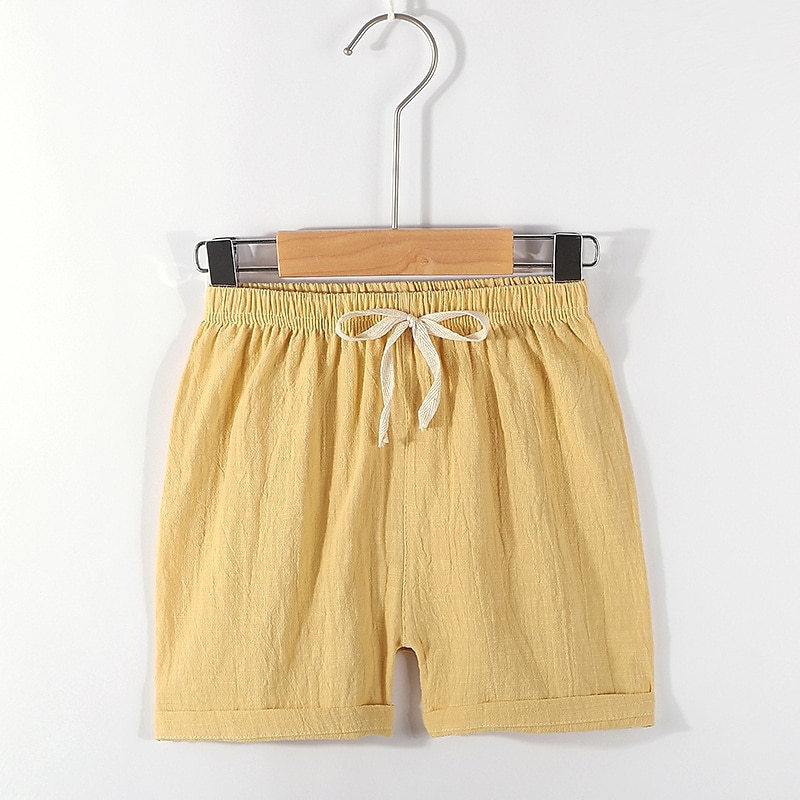 Barn Gutt Shorts Helfarge Komfort Shorts Skole Lin Bedårende Daglig HTX- mørkeblå HTX-grønn HTX-murstein rød Midje midje 2025 - $13.49 –P7