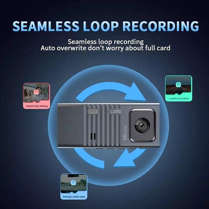 3 Channel Dash Cam Front And Rear Inside 1080P Dash IR Night Vision Loop Recording Car DVR Camera With 3 Inch IPS Screen 3 Cameras Car Dashcam 2025 - $91.99 –P7