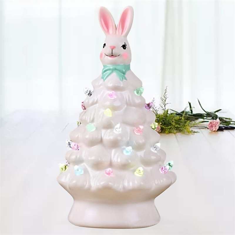 kanintre påskedekorasjon søt mini påske kanintre harpiksfargede lys 15cm kaninpynt hjemmeinnredning påskegave 2025 - $29.99 –P9