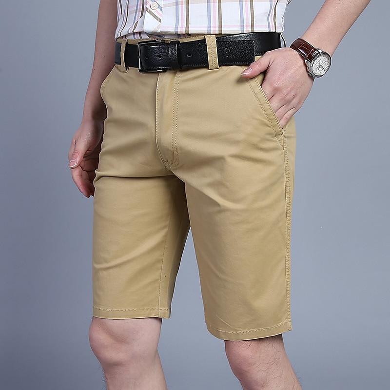 Herren Shorts Kurze Hosen Chino Bermuda Shorts Bermudas Tasche Glatt Komfort Atmungsaktiv Outdoor Täglich Ausgehen Baumwollmischung Modisch Strassenmode Armeegrün Orange 2025 - $34.99 –P1
