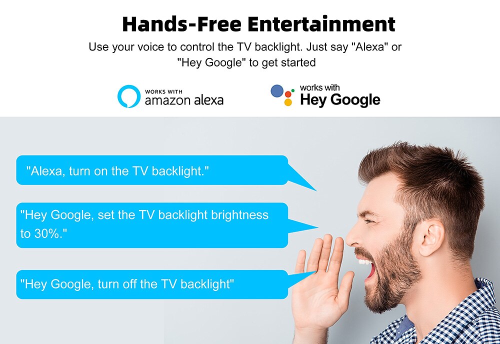 envisual tv светодиодная подсветка с камерой 3,8 м rgbic wi-fi tv подсветка для телевизоров ПК работает с alexa и приложением Google Assistant управление музыкой синхронизация телевизор с регулируемой яркостью света 2025 - $83.99 –P1