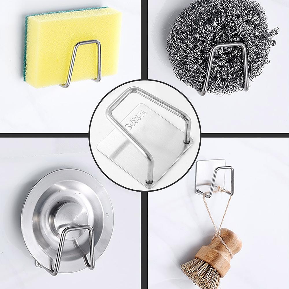 Estante de esponja para fregadero 304, estante de almacenamiento de drenaje, estante de almacenamiento de acero inoxidable para cocina, soporte organizador de trapo de bola, estante de almacenamiento 2025 - $5.99 –P12