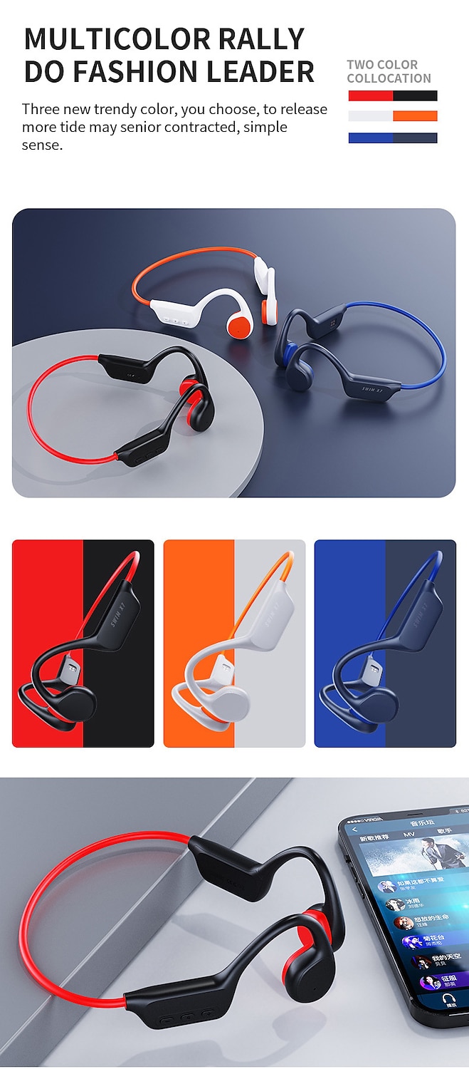 Bone Conduction Bluetooth Earphones - IPX8 Waterproof MP3 Player, 32GB Memory, HiFi Ear-Hook Headphones with Mic for Swimming​ 2025 - $55.99 –P18
