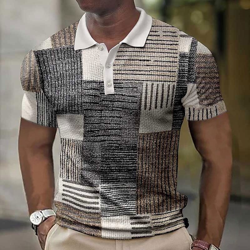 2023 New Men's Polo Shirt Summer High-Quality Casual Daily Golf Wear Short  Sleeve Striped Men's Shirt Lapel Zipper T-Shirt Top - AliExpress