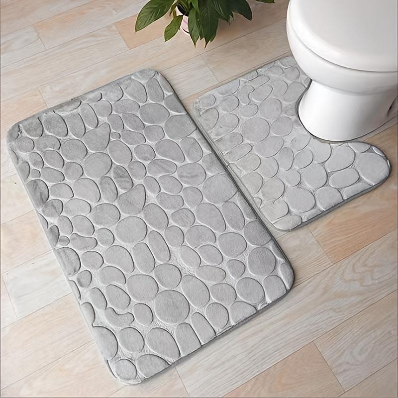 3 st badmatta halkfria badrumsmattor, ultramjuk halkfri badmatta och absorberande badmattor, inkluderar u-formad konturmatta, toalettlocksöverdrag 2025 - $18.99 –P6