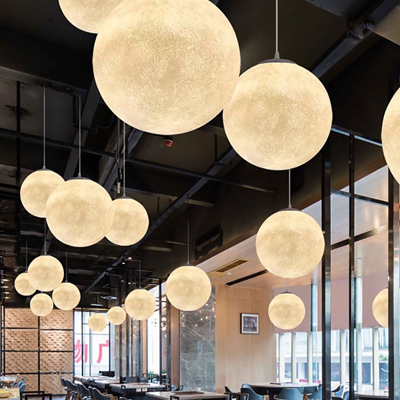 lampada a sospensione a led 15cm lampadario a luce di luna camera da letto in stile nordico planet ball studio e ristorante utensili lampada a luce di luna internet celebrità ins lampade del 2026 a $99.59 –P11