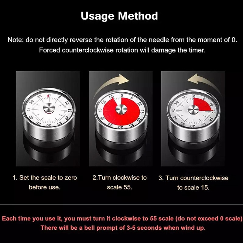 Kitchen Mechanical Timer 60 Minute Alarm Cooking Timer Loud Alarm Magnetic Clock Timer 2025 - $17.99 –P9