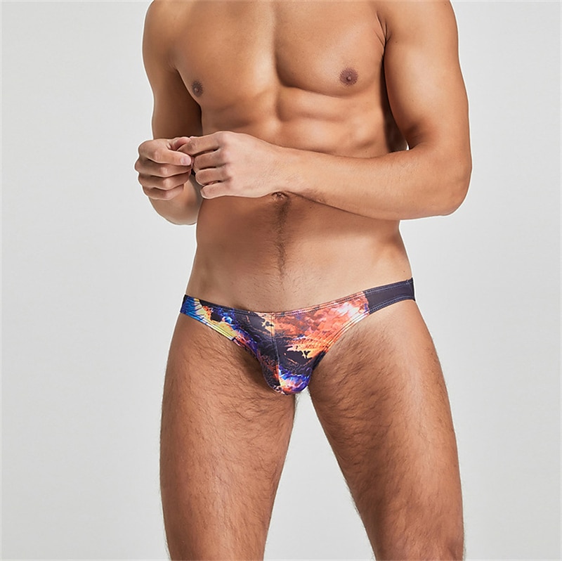 Herren 1 PC Slip Bedruckt Polyester Elasthan Waschbar Komfortabel Grafik-Drucke Tiefe Hüfthöhe Schwarz Blau 2025 - $8.99 –P1