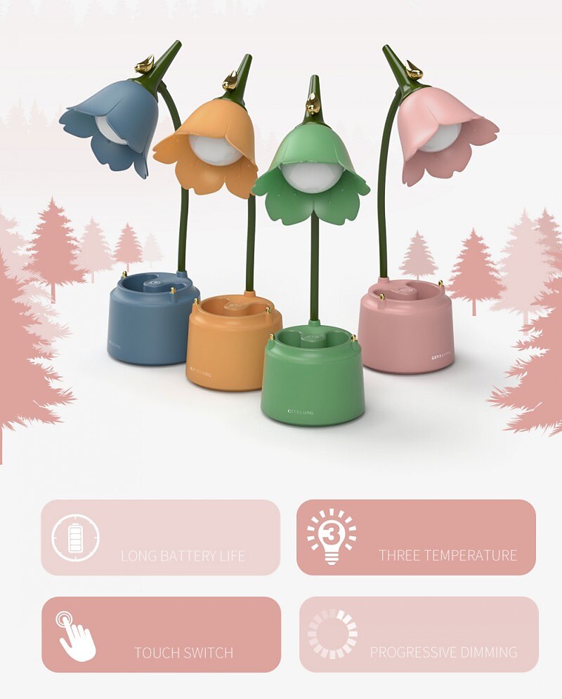 LED Desk Lamp Foldable Touch Dimming with Pen Holder, USB Rechargeable Eye-Care Study Light for Dormitory & Bedroom 2026 - $33.99 –P4