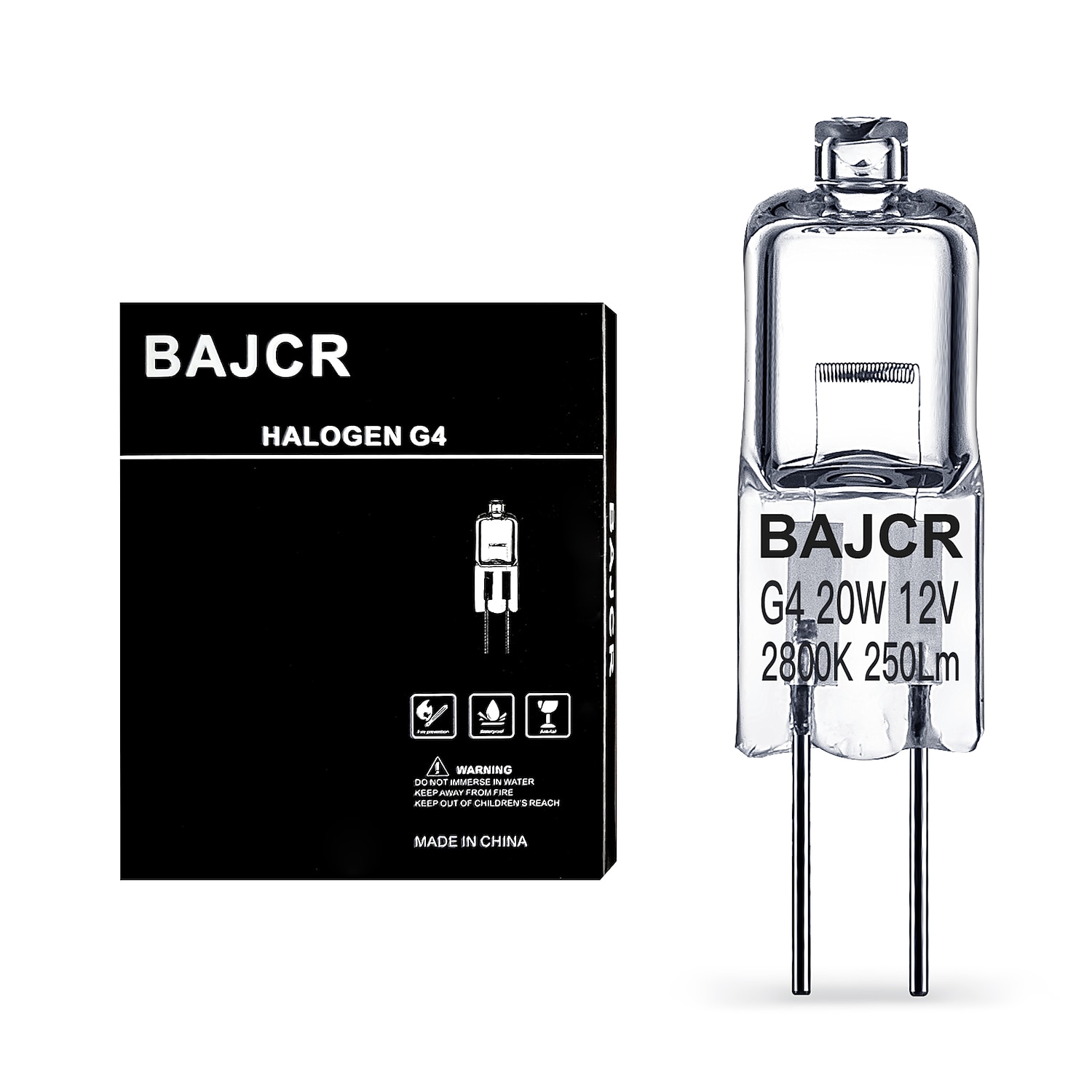 BAJCR G4 Halogen Bulb 20W, 10 Pack Dimmable G4 Light Bulb for Under Cabinet Puck Light, Chandeliers, Track Lighting, AC/DC 12 Volt, T3 JC Type Bi-Pin G4 Base, Warm White 2800K 2025 - $8.99 –P3