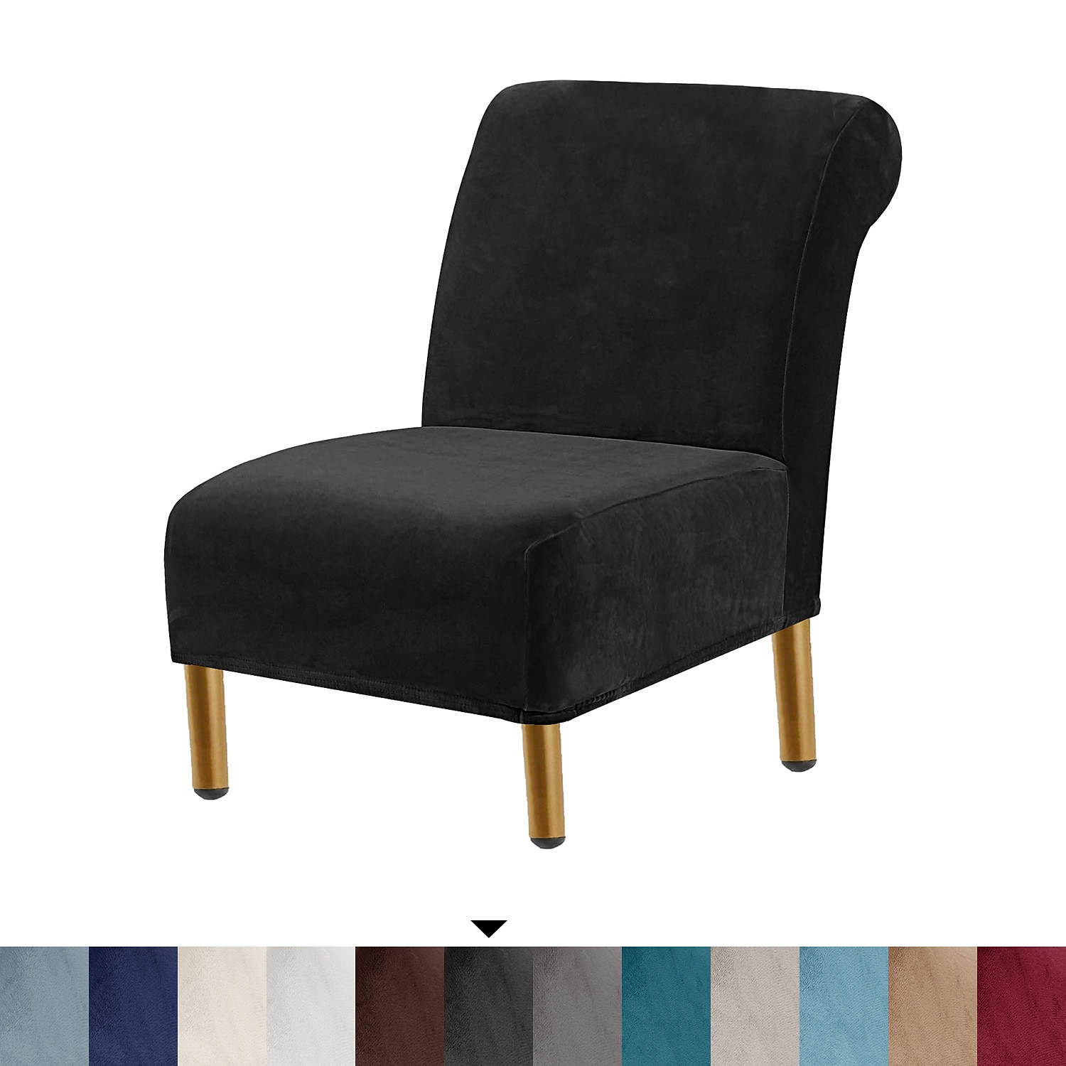Housse de chaise d'appoint sans accoudoirs en velours pour salon, housse de protection de chaise avec fond élastique, lavable en machine de 2025 ? $25.99 –P7