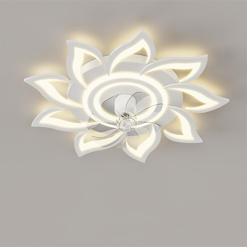 LED Ceiling Fans Dimmable with Remote Contral Flower Design Flush Mount Ceiling Lamp Acrylic Lampshade Chandelier Bedroom Living Room 2025 - $244.69 –P6