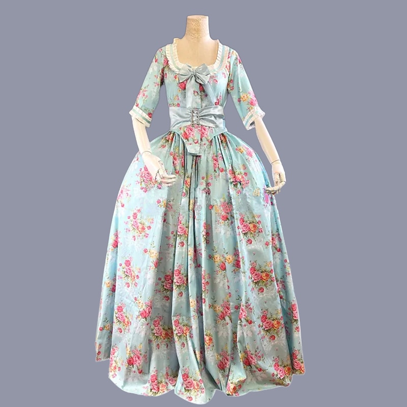 Rokokoo Viktoriaaninen Vintage mekko Tanssiaismekko Tanssiaispuku Maria Antonietta Morsius Naamiaispuku Naisten Kuninkaallinen Naamiaiset Karnevaali Juhla Häät Aikuisten Leninki 2026 - $136.99 –P4