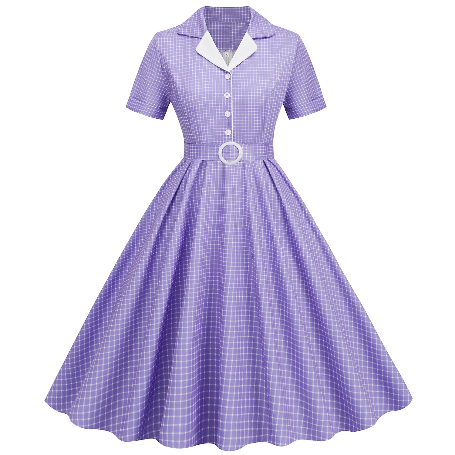 Retro 50. léta Rockabilly Ke kolenům Houpací šaty Flare šaty Košilové šaty S páskem Pléd Dámské Karneval Plesová maškaráda Čajový dýchánek Běžné / Denní Retro tematická párty Dospělé Šaty Jaro léto 2025 - $29.99 –P18