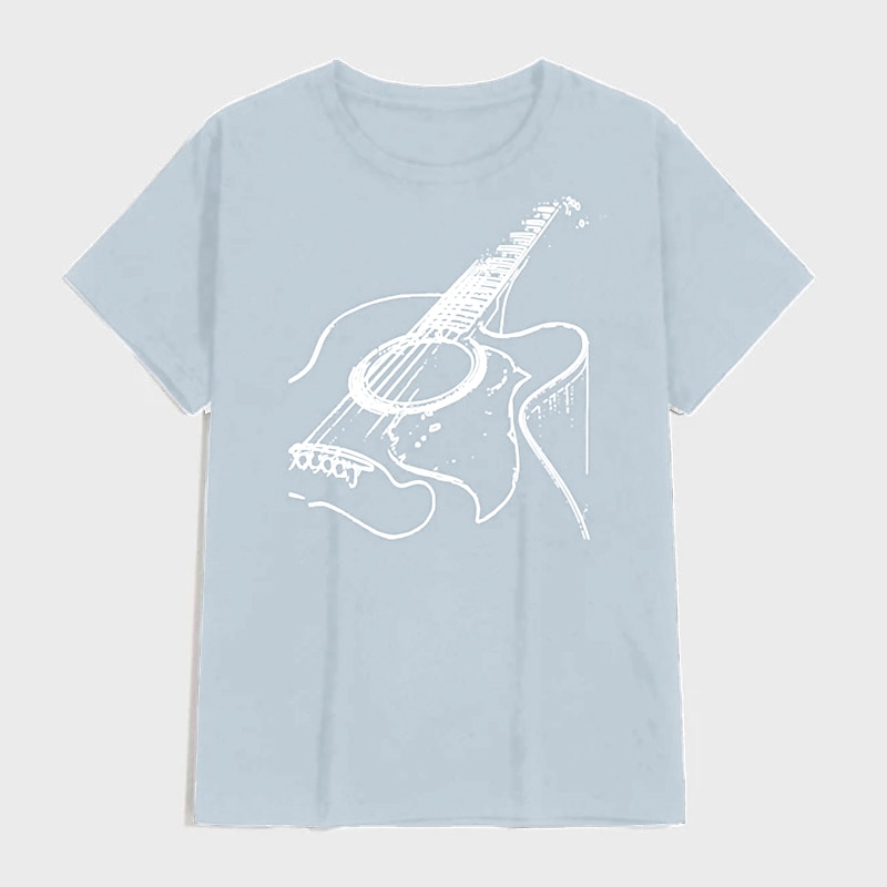 Herr t-shirt med akustisk gitarr grafisk kortärmad 2026 - $17.49 –P16
