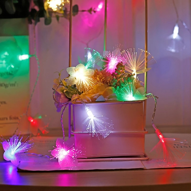 elegante festa di nozze ricevimento fiore led luci a fibre ottiche – ghirlanda 1,5 m/3 m, lampada ad albero a batteria per patio, camera da letto decorazioni per le feste del 2025 a $14.99 –P2
