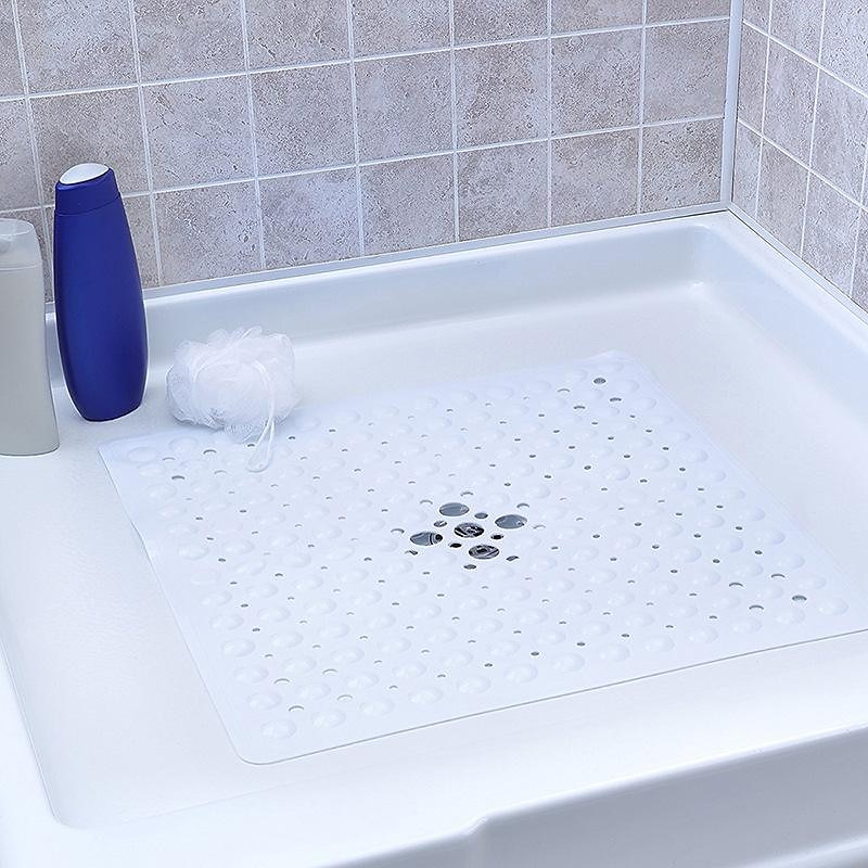 négyzet alakú fürdőszőnyeg csúszásmentes zuhany alátétek - 21 x 21 hüvelykes csúszásmentes fürdőszőnyeg tapadókoronggal, biztonsági zuhanyfülke szőnyegek gyerekeknek&amp; idős, zuhany alátét 2025 - $17.99 -P9
