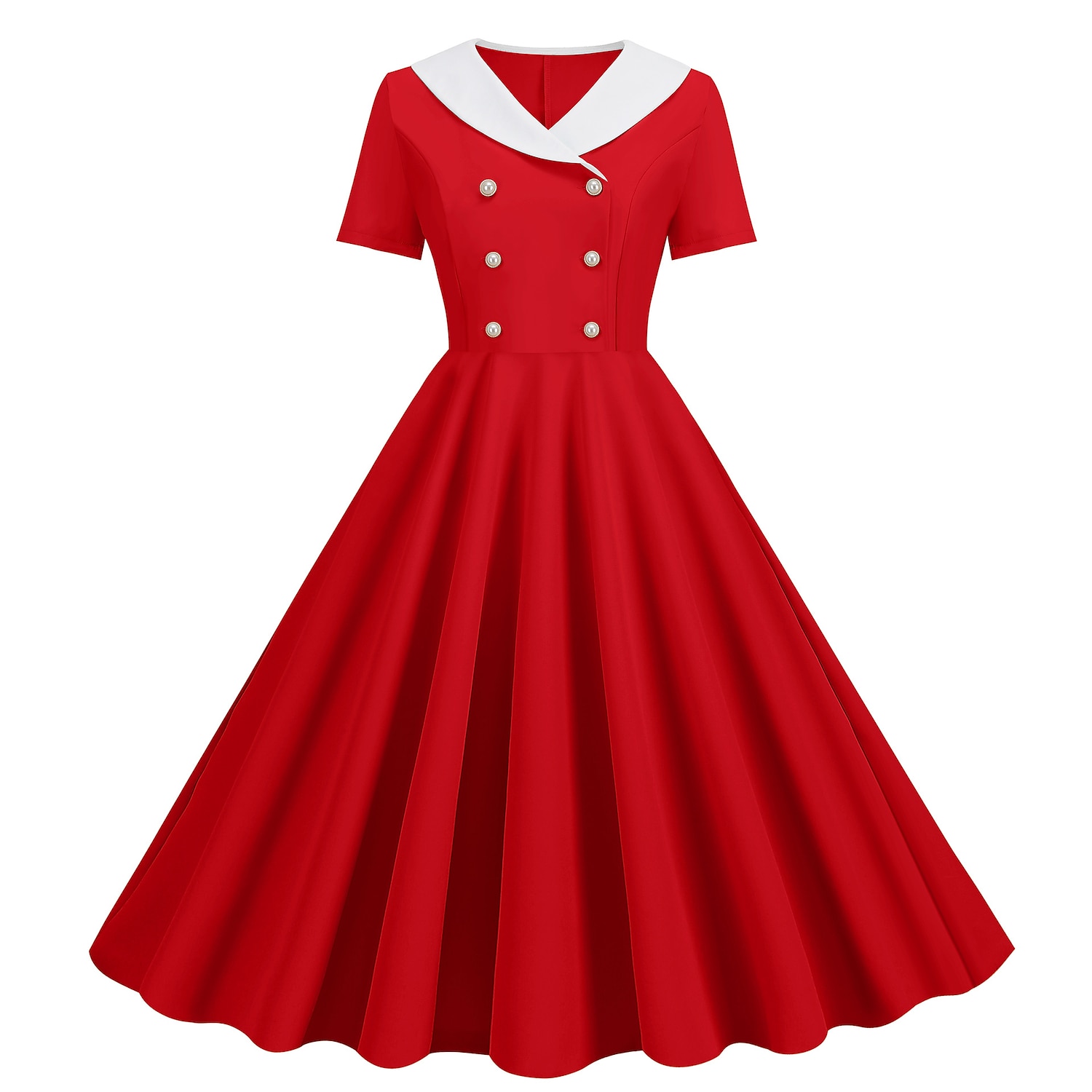 Retrò Vintage Anni 1950 Abito vintage Abito Swing Vestito Svasato Per donna Carnevale Mascherata Casual Quotidiano Addio al Nubilato Adulti Vestito Abiti per il ritorno del 2025 a $34.99 –P7