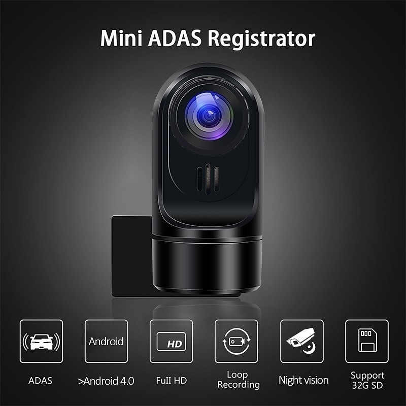 Car Dash Camera 32G Mini ADAS USB DVR Driving Recorder 1080P