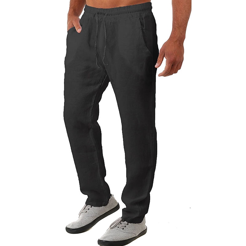 Ανδρικά Λευκά παντελόνια Παντελόνια Καλοκαίρι παντελόνι Τσέπη Σκέτο Άνεση Αναπνέει ΕΞΩΤΕΡΙΚΟΥ ΧΩΡΟΥ Καθημερινά Εξόδου Μοντέρνα Κομψό στυλ street Μαύρο Λευκό 2026 - $22.99 –P8