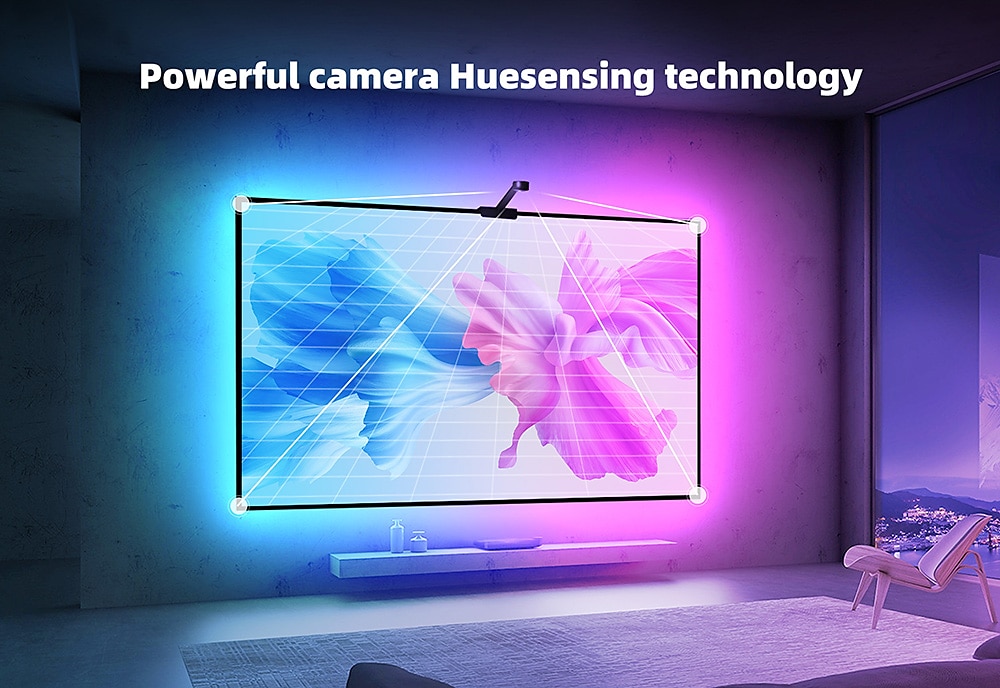 envisual tv светодиодная подсветка с камерой 3,8 м rgbic wi-fi tv подсветка для телевизоров ПК работает с alexa и приложением Google Assistant управление музыкой синхронизация телевизор с регулируемой яркостью света 2025 - $83.99 –P7