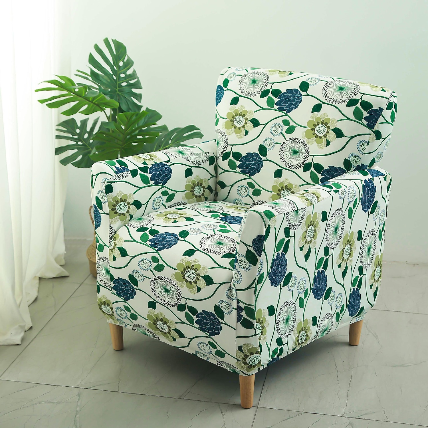 Housse de canapé extensible simple housse de fauteuil 1 place protecteur de meubles de canapé avec fond élastique pour enfants, animal de compagnie de 2025 ? $22.99 –P4