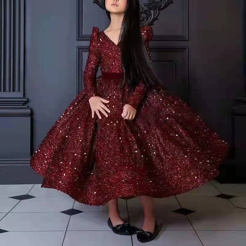 red sequin swing dress Red swing dress with sequin sleeves 20