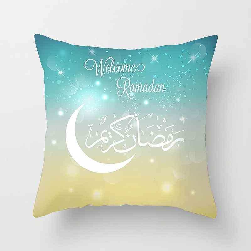 ramadan kareem kuddfodral eid mubarak 1 st mjukt dekorativt fyrkantigt kuddfodral örngott för sovrum vardagsrum soffa soffstol maskintvättbar 2025 - $10.99 –P11