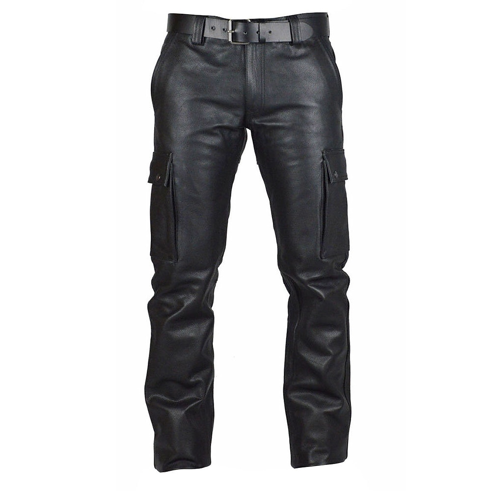 Set mit PU-Leder-Trenchcoat, gerades Bein, Motorradhose, Zylinder, Hut, Punk, Gothic, mittelalterlich, Steampunk, Pestdoktor, Herren, Reiter, Biker, lässig, täglich, Cosplay, Kostüm, Karneval, 2025 - $113.99 –P7