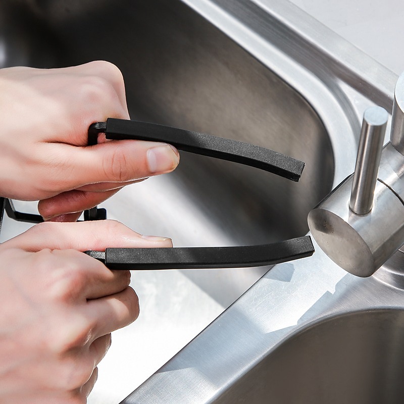Soporte de esponja duradero para fregadero, organizador pequeño de metal para cocina y baño, escurridor de platos líquidos, estante para grifo, ducha conveniente 2025 - $11.99 –P3
