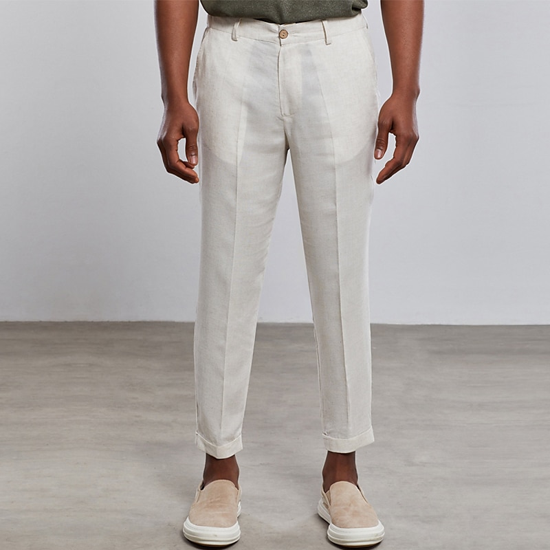 Buy INDIAN TERRAIN Solid Linen Cotton Blend Slim Fit Men's Jeans | Shoppers  Stop