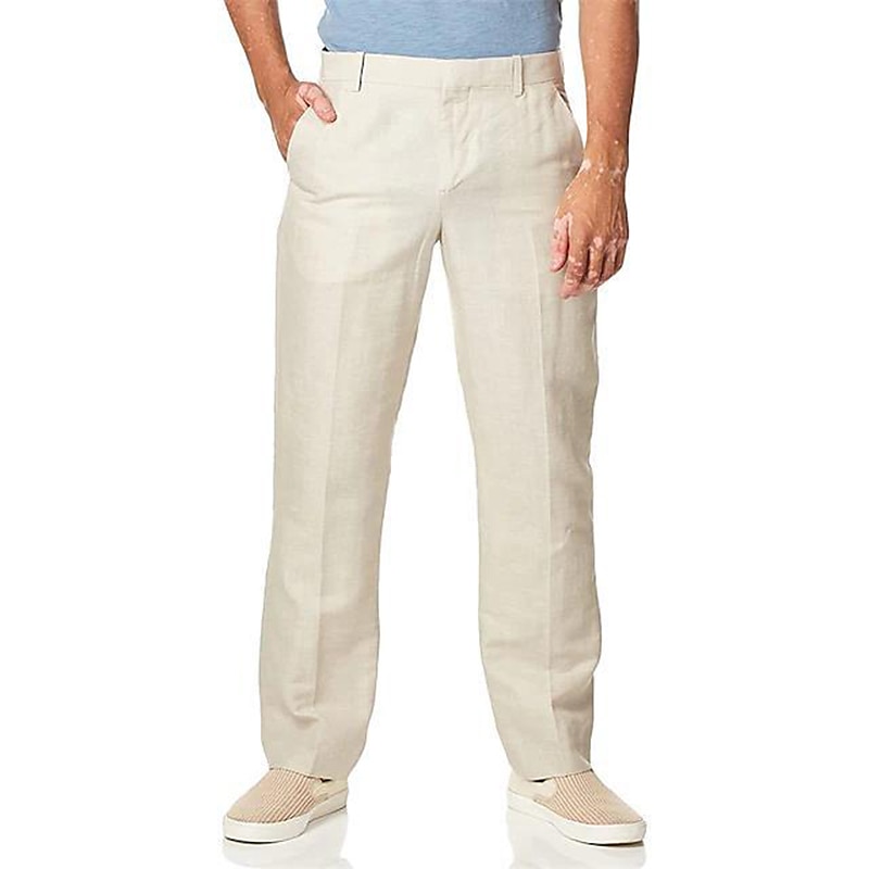 Herren Hose Hosen Freizeithose Tasche Glatt Komfort Atmungsaktiv Outdoor Täglich Ausgehen Modisch Strassenmode Weiß Hellgrün 2026 - $24.99 –P1