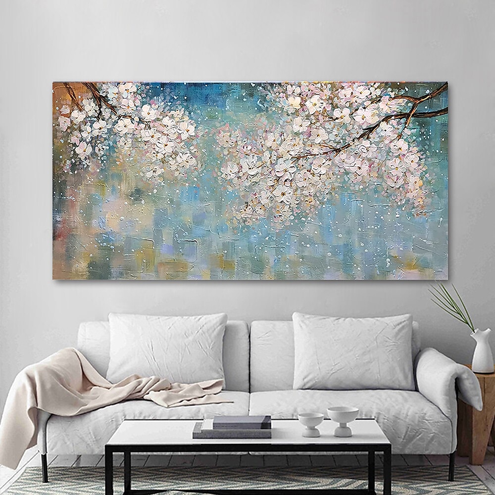 Oil Painting Hand Painted Horizontal Abstract Floral / Botanical Modern Stretched Canvas 2025 - $108.99 –P5
