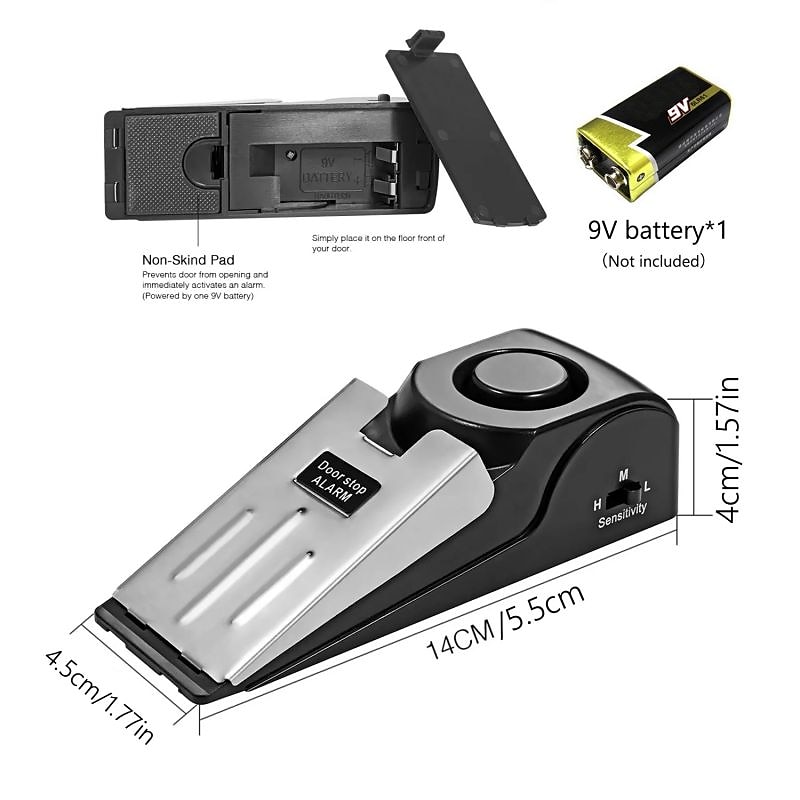 2025年 1/2 個ミニ警報ドア停止警報 120db 家庭用に最適くさび形ストッパーアラートセキュリティシステムブロックブロッキングシステム  コレクション – $10.99 –P9